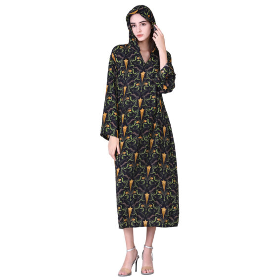 Custom hooded kaftan plus size dress print on demand kaftan