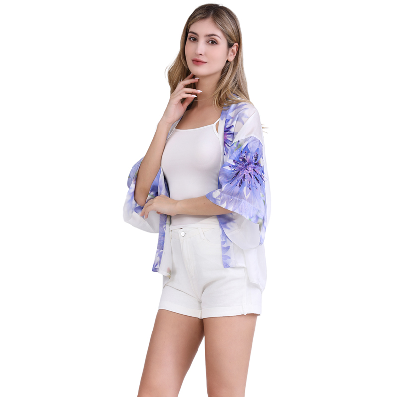 custom silk made light kimono female jacket print on demand kimono