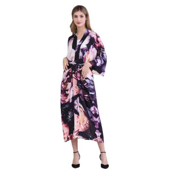 custom printed kimono plus size robe for sale