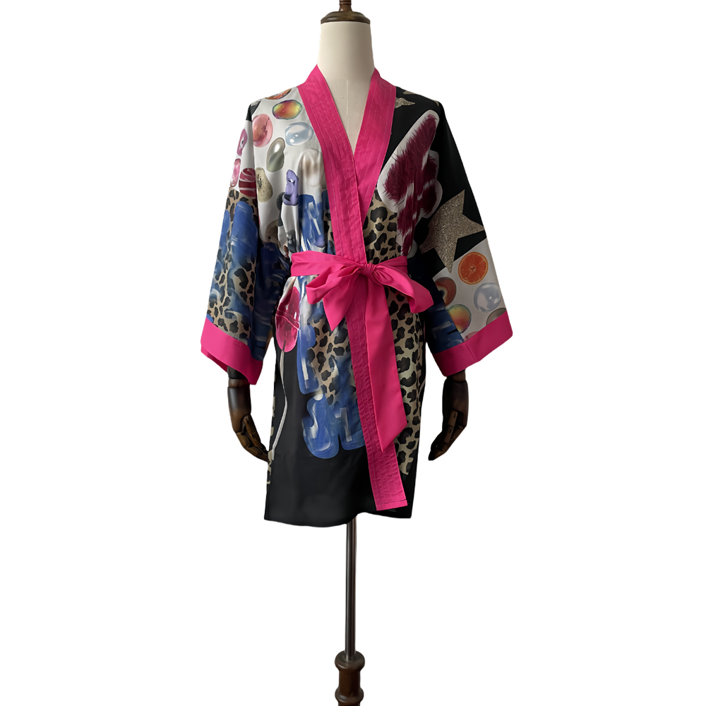 Maßgeschneiderte Kimono Strickjacke kurzer Bademantel zum Verkauf